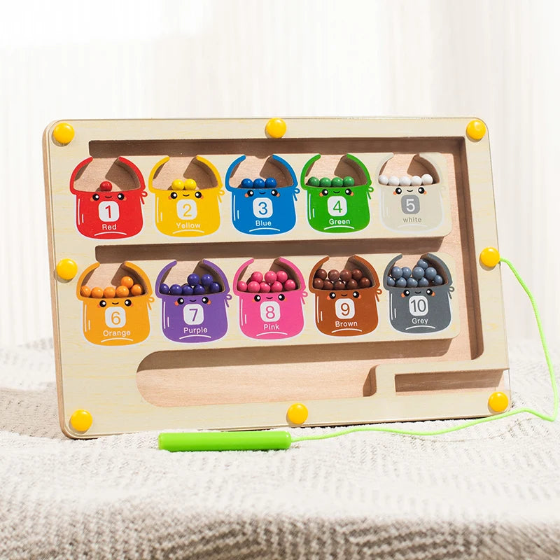 Magnetic digital bead magnetic maze toy for children's puzzle practice, attention and concentration training game for ages 2-6