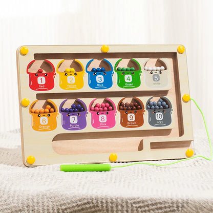 Magnetic digital bead magnetic maze toy for children's puzzle practice, attention and concentration training game for ages 2-6